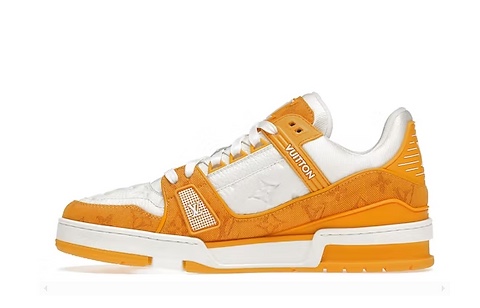 LVTN- TRAINER YELLOW MONOGRAM DENIM WHITE