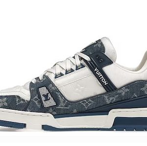 LVTN- TRAINER MONOGRAM DENIM WHITE BLUE