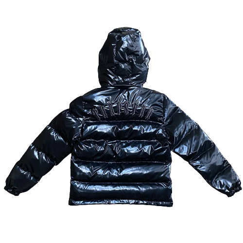 SHINY IRONGATE JACKET DETACHABLE HOOD - BLACK