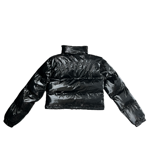 WOMAN IROGANGATE DETACHABLE HOODED PUFFER - SHINY BLACK