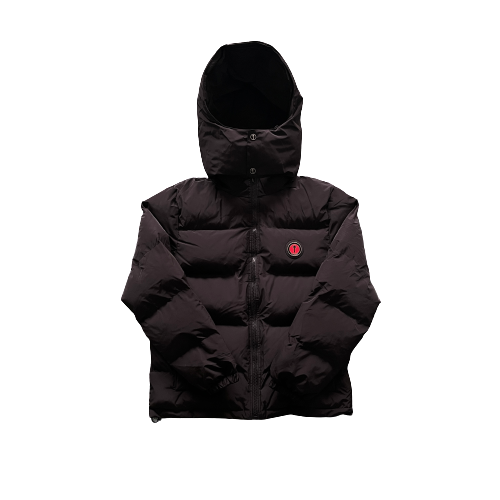 PUFFER JACKET-BLACK RED