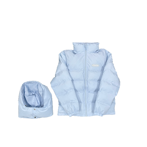 HOOD PUFFER JACKET - ICE BLUE